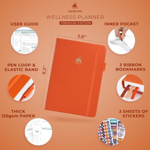 Clever Fox Wellness Planner & Food Journal for Weight Loss, A5 Orange - Image 2