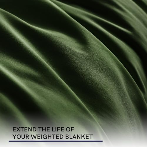 YnM Cotton Duvet Cover for Weighted Blankets (88''x104'') - Amy Green Print - Image 4
