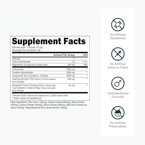 Transparent Labs Post - Post-Workout Recovery Muscle Builder with L-Glutamine, Beta-Alanine and BetaPure Betaine Anhydrous for Muscle Recovery and Muscle Building - 30 Servings, Strawberry Lemonade - Image 3