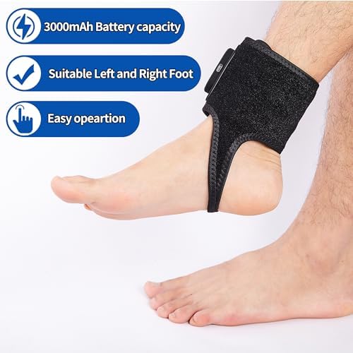 Cordless Ankle Heating Pad, Red Light Ankle Massager for Pain Relief, Foot Heating Pad for Left Right Feet, with Adjustable Vibration and Heat Settings - Image 4