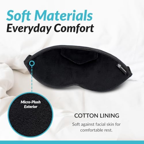 Dream Essentials Opulence Micro Plush Sleep Mask, Black Velvet Eye Mask for Sleeping with Earplugs, Front Pocket, Adjustable Strap, Soft Cotton Lining, Light Blocking Travel Accessory for Night Rest - Image 5