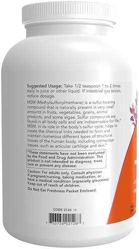 NOW Foods Supplements, MSM (Methylsulfonylmethane) Powder, Supports Healthy Cartilage*, Joint Health*, 1-Pound - Image 3