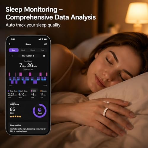 Smart Fitness Ring for Women Diamond Ring Activity Tracker Heart Rate Monitor Sleep Tracker Smart Rings Pedometer Step Counter Calorie Counter Exercise Ladies Rings for Women - Image 2