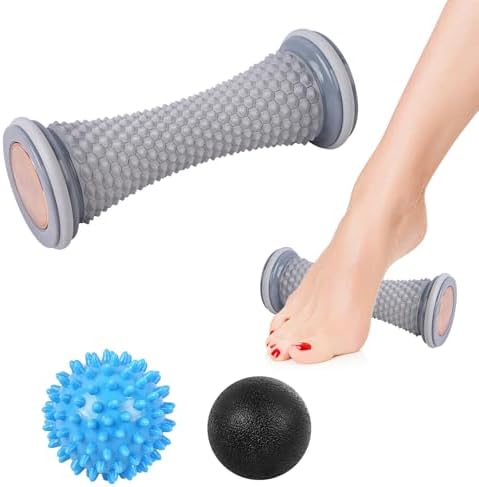 WOVTE Massage Lacrosse Ball for Sore Muscles, Shoulders, Neck, Back, Foot, Body, Deep Tissue, Trigger Point, Muscle Knots, Yoga and Myofascial Release (Blue) (Gray Blue Black) by WOVTE