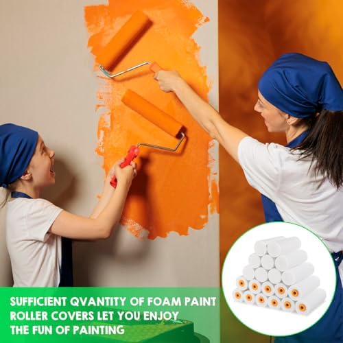 100 Pcs 4 Inch Foam Paint Roller High Density Foam Roller Mini Paint Roller Refills Paint Edger Tool for Walls Brings Smooth Finishes Flat Surfaces - Image 6