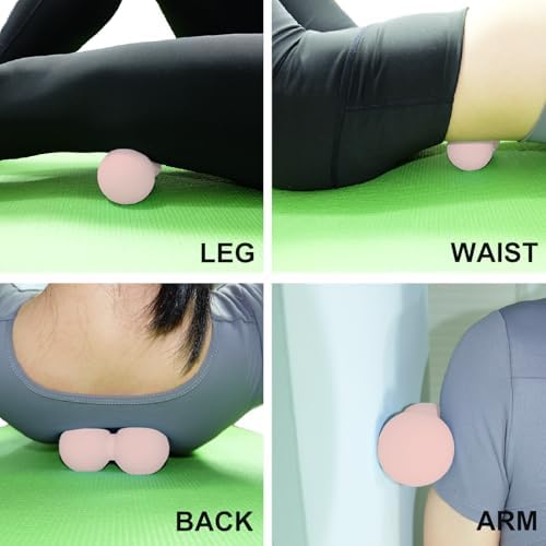 Hard Peanut Massage Ball, Double Ball Peanut Roller, 4.7″×2.4″, Pink - Image 5