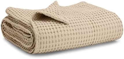 Comfy Cubs Waffle Weave Baby Blanket - 40” x 40” Cotton Blanket with Textured Design - Lightweight Swaddle for Bed, Crib, Stroller, or Couch - Soft and Cozy Cover for Toddlers, Boys & Girls - Sand by ComfyCubs