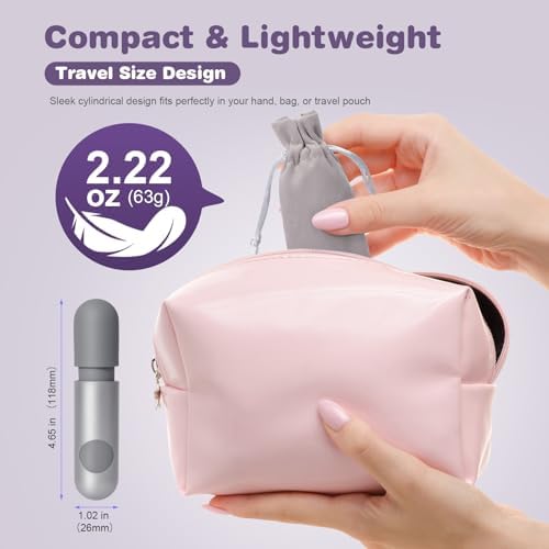 Mini Handheld Vibration Massager, Portable Cordless Massage Wand, 10 Modes Deep Tissue Muscle Relaxation Device, Quiet ≤40 dB Electric Massager for Back Neck Shoulder, Travel Size - Image 5