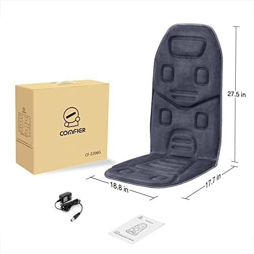 COMFIER Back Massager with Heat, 10 Motors Vibration Seat Massager, Chair Massage Pad, Heated Chair Pad, Chair Warmer,Gifts for Elderly, Mom, Dad (Gray) - Image 7