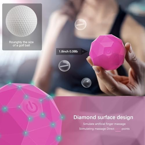 MEXITOP Electric Vibrating Massage Ball, 2-Speed Fitness Yoga Pilates Physical Therapy Massage Roller to Fight Sore Muscles,Washable Negative Ion Vibration Massages Ball for Muscle Recovery(Red) - Image 6