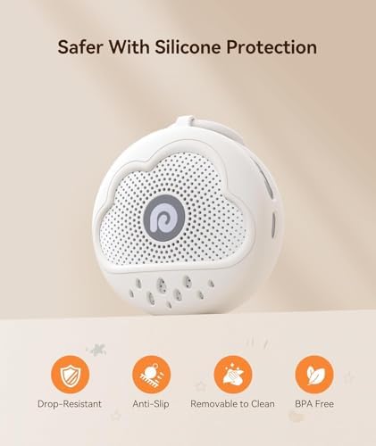 Dreamegg White Noise Machine - Portable Sound Machine Baby with Safe Silicone Cover, Features Powerful Battery, 21 Soothing Sound, Noise Canceling for Sleeping, Baby Registry Gift, Nursery, Travel - Image 3
