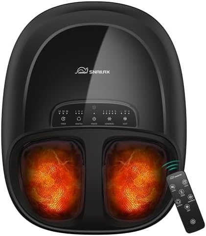 Snailax Shiatsu FSA Foot Massager Plantar Fasciitis Neuropathy,HSA Eligible Feet Massage Machine with Heat,Kneading,Rolling,Scratch,Remote Control,Feet Warmer/Heater by Snailax