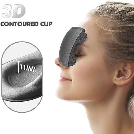 Sleep Mask for Men and Women, 3D Blackout Eye Mask for Side Sleepers, Grey - Image 2