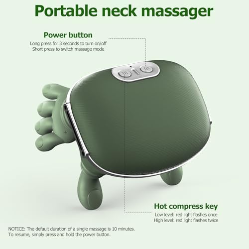 HZD Electric Neck Massager with Heat for Shoulder,Back Pain Relief,Wireless - Image 7
