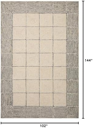 Loloi Chris Loves Julia Francis Cream/Black 8'-6" x 12' Area Rug - Image 2