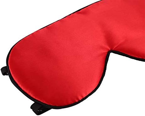 ALASKA BEAR Sleep Mask 2 Straps, Mulberry Silk, Twin Thin Elastic Bands Stay Put All Night, Super-Smooth Slim Eye Mask Two Adjustable Head Strings and Nose Baffle(Red) - Image 3
