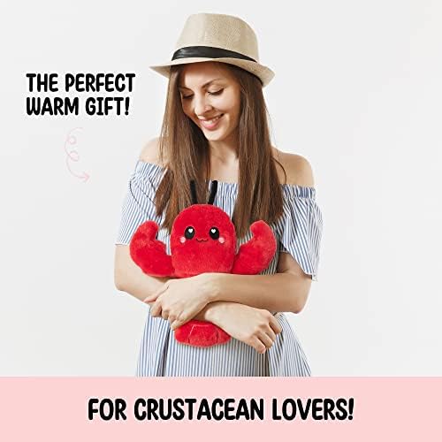 Crustacean Microwavable Unscented Heating Pad for Women - Warm Cozy Plush Heatable Stuffed Toy Animal - Hot and Cold Heat Bag Gift for Women and Girls Red - Image 2