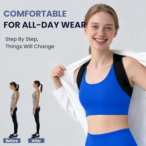 Posture Corrector for Men & Women,back posture corrector for men,posture brace,back straightener posture corrector,Adjustable Upper Back Shoulder Brace, Back Straightener for Neck, Spine Alignment, Improve Posture, Comfortable & Breathable, L/XL - Image 3