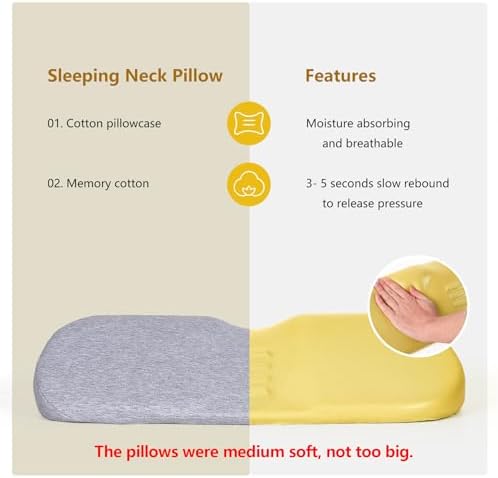 Cervical Neck Pillows for Pain Relief Sleeping, Memory Foam Neck Bolster Pillow for Stiff Pain Relief, Neck Support Pillow Neck Roll Pillow for Bed Pillow (Light Grey) - Image 5