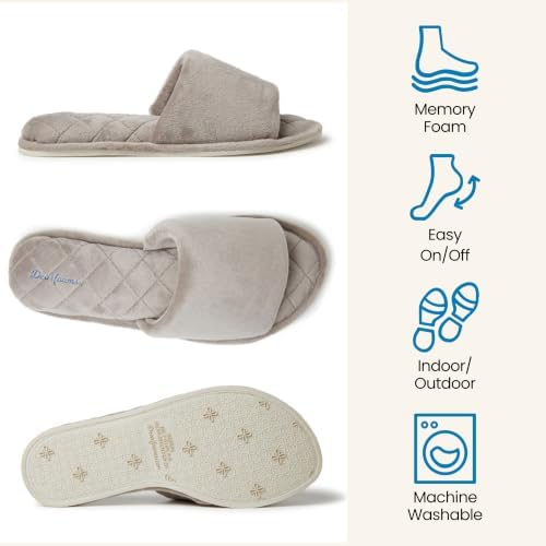 Dearfoams womens Slipper Memory Foam Summer House Shoe Beatrice Terry Slide - Image 2