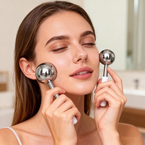 Ice Globes for Face & Eyes 1.97in Ice Roller Unbreakable Stainless Steel Cryo Sticks for Men Women Facials Skin Care for Puffiness Sagging Skin Fine Lines and Facial Relaxation - Image 7