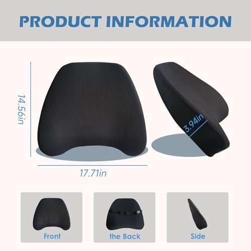 Super Cozy Lumbar Support Pillow for Car/Office Chair, 100% Memory Foam - Image 2