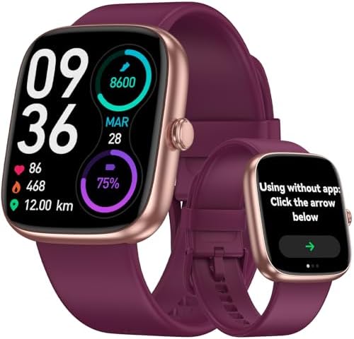 Senior Friendly Fitness Tracker, No App No Phone Required, 1.83'' Display by DAVIKO