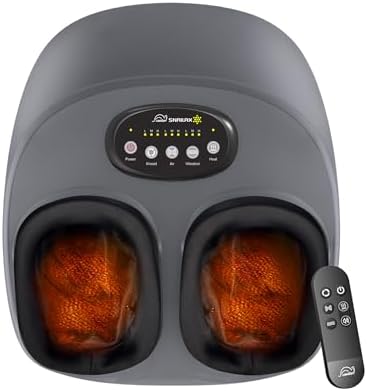 Snailax Shiatsu Foot Massager with Heat, Compression, Vibration, Electric Foot Massager Machine for Plantar Fasciitis, Neuropathy,Kneading, Foot Warmer with Remote Control, Size 13 by Snailax