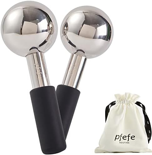 pfefe Ice Globes for Face & Eyes, Unbreakable Stainless Steel Cryo Sticks for Beauty Routines, Facials Cold Roller Cooling Globes for Puffiness, Wrinkles, Dark Circles, Headaches by PfefeRoutine