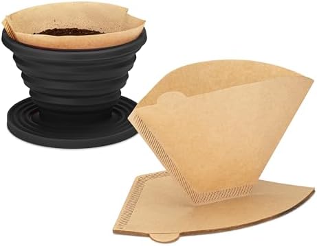 COLETTI Sierra Camping Pour Over Coffee Dripper — Collapsible Pour Over Coffee Dripper — Includes Pack of Paper Filters [Black, Pack of 2] - Image 6