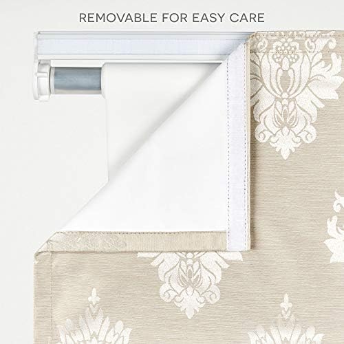 Exclusive Home Marseilles Damask 100% Blackout Roman Shade, 34"x64", Silver - Image 4