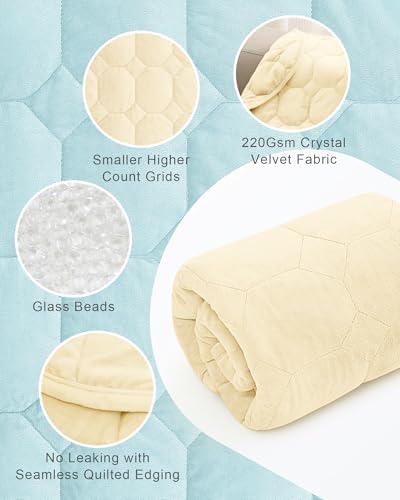 Cottonblue Small Weighted Lap Blanket 7lbs for Adults Teens 24"x29", Beige - Image 4