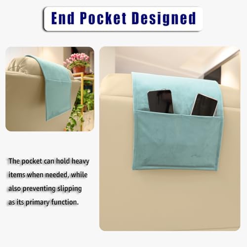 Velvet Recliner Head Pillow with Non-Slip Base - Adjustable Neck Support for Pain Relief in Home, Office and Travel (Light Blue) - Image 6