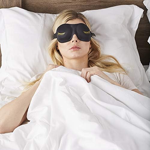 Bucky Ultralight & Comfortable Contoured Sleep Eye Mask, Gold Eyelash, One Size,5824 - Image 2