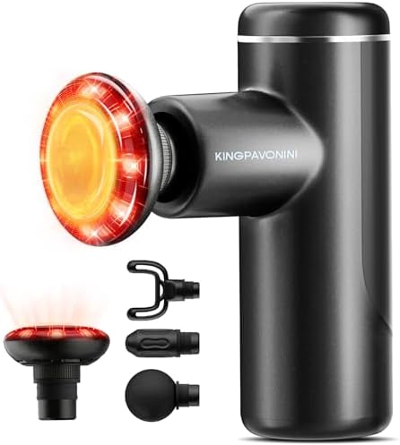 KingPavonini Mini Massage Gun Deep Tissue with Heat& Red Light, Model MG101 by KingPavonini