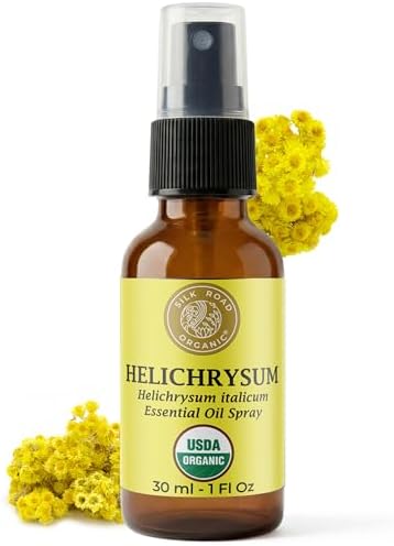Silk Road Organic Helichrysum Italicum Essential Oil Spray, USDA Certified by SILKROADORGANIC