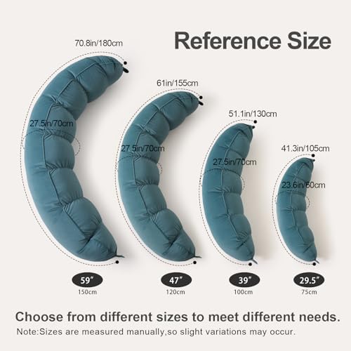 Peallow(Pat. Pend) – Long Round Body Pillow for Adults, Bolster Pillow for Sleeping, Soft and Supportive Pillow for Sleeping & Lumbar Support (Slate Blue,59") - Image 2