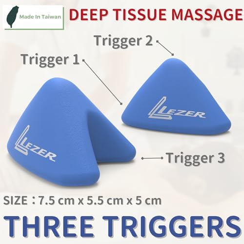 LEZER Trigger Massage Point, Manual Massage Ball, Muscle Knots Relief Tool, Myofascial Release, Physical Therapy, Deep Tissue Back Massage, Plantar Fasciitis, 2.9 in x 2.1 in (Blue) - Image 2