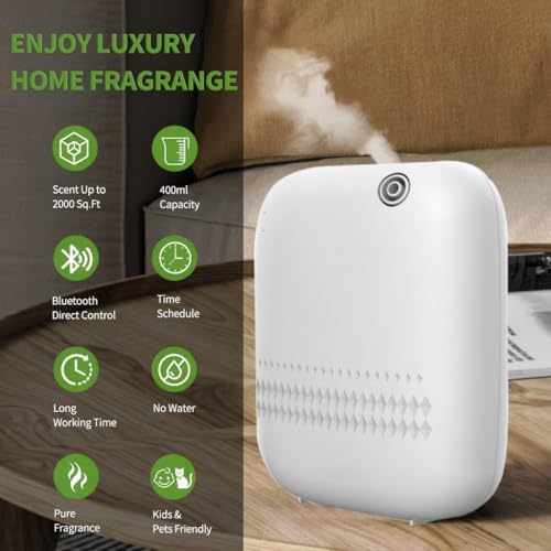Waterless Essential Oil Diffuser for Home Large Room & Commercial Use, Covers Up to 2000 sq ft, Scent Diffuser 400ML, DC-12V/1A Power Adapter, Scent Air Machine for Spa, Office - Image 2