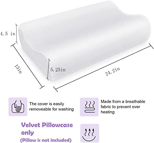 Premium Hypoallergenic Contour Pillowcase for Back and Side Sleepers Orthopedic Contour Pillows (24”x15”) Queen Size (2 Pack) (2 Pillowcases) … - Image 2