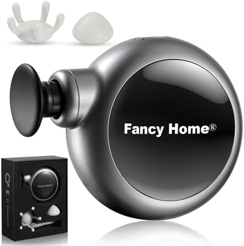 Fancy Home® Mini Massage Gun - Palm Sized Deep Tissue Massager Gun, Unique Small Hand Massager for Circulation, Cordless Powerful 3200 RPM | Ultra Quiet | Travel Friendly （Black Grey） Father's Day by FancyHomeFancyLife