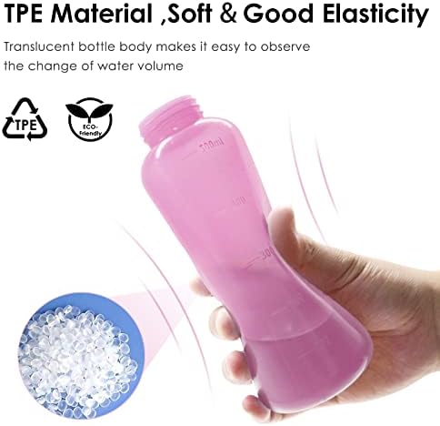 Peri Bottle Postpartum, RUFCRIL 500ml Bidet Bottle, Upside Down Peri Bottle, Boilable TPE, Travel Bag, for Perineal Care, Hemorrhoid Care, Feminine Cleansing & Baby (Pink) - Image 2