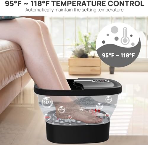 Collapsible Foot Spa Electric Rotary Massage with Heat, Bubble, Remote - Image 4