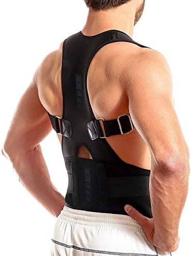 MOHUACHI Thoracic Back Brace Posture Corrector- Magnetic Lumbar Back Support Belt-Back Pain Relief, Improve Thoracic Kyphosis, for Lower and Upper Back Pain Men & Women (Black, Small) by MOHUACHI