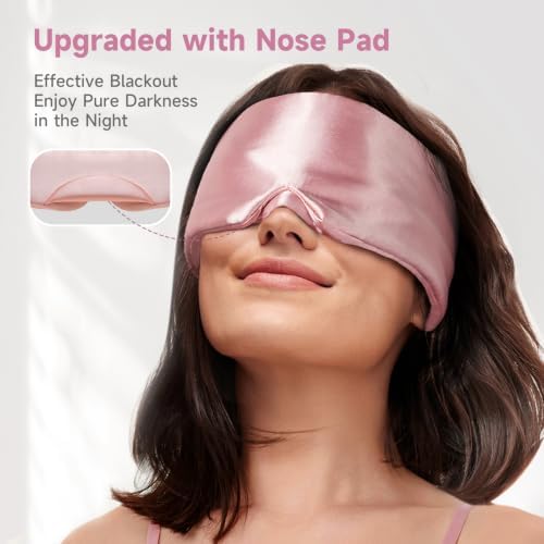 Umisleep Satin Sleep Mask for Side Sleeper, Blackout Eye Mask for Women Men - Image 2