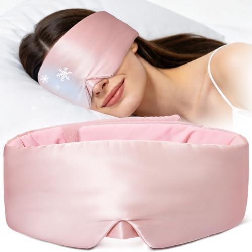 LitBear Sleep Mask for Women Men, Reversible Silk and Cooling Fabric, Pink by LitBear