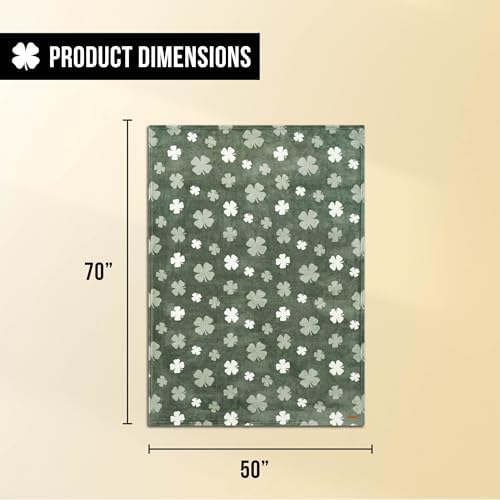Lucky Brand 50" x 70" Plush Throw Blanket, Clover Toss Green Blanket for Sofa or Bed - Image 2
