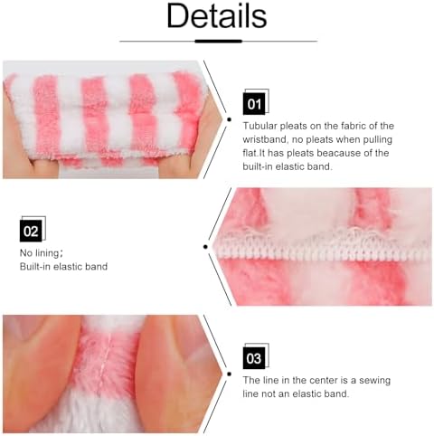 WHAVEL 6PCS Spa Headband and Wristbands Set, Face Wash Headband Wrist Bands for Washing Face Makeup Skincare Hair Band Skin Care Accessories Tools - Image 6