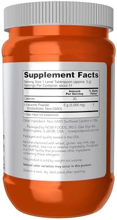 NOW Foods Sports Nutrition, L-Leucine Powder, Builds Lean Tissue*, Amino Acids, 9-Ounce - Image 2