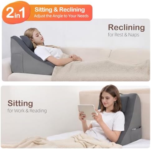 Vekkia 21” Back Rest Pillow with Dual-Layer Foam for Reclining and Sitting - Image 4